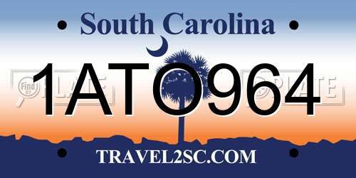 1ATO964 South Carolina License Plate