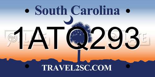 1ATQ293 South Carolina License Plate