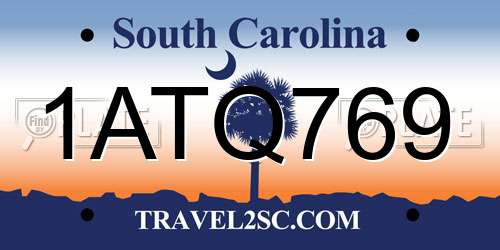 1ATQ769 South Carolina License Plate