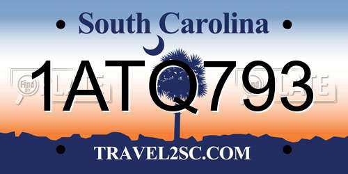1ATQ793 South Carolina License Plate