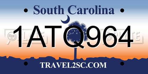 1ATQ964 South Carolina License Plate