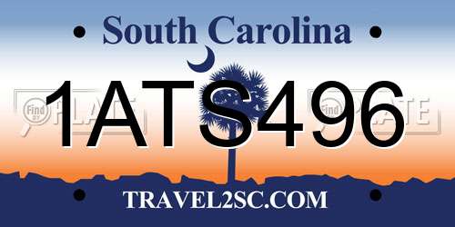 1ATS496 South Carolina License Plate