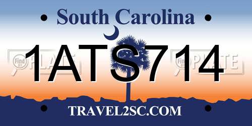 1ATS714 South Carolina License Plate