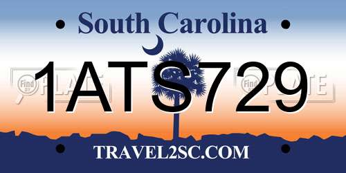 1ATS729 South Carolina License Plate