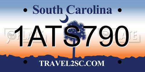 1ATS790 South Carolina License Plate