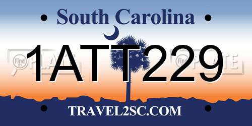 1ATT229 South Carolina License Plate