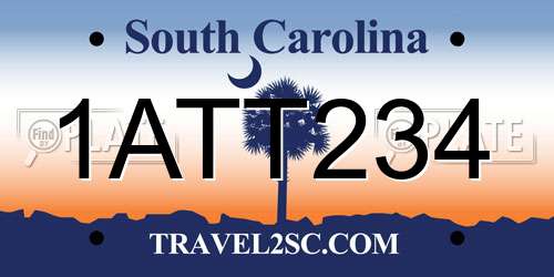 1ATT234 South Carolina License Plate