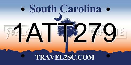 1ATT279 South Carolina License Plate