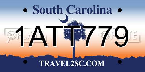 1ATT779 South Carolina License Plate