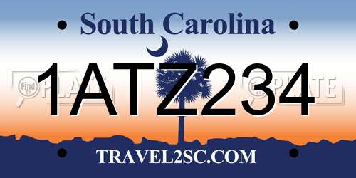 1ATZ234 South Carolina License Plate