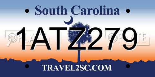 1ATZ279 South Carolina License Plate