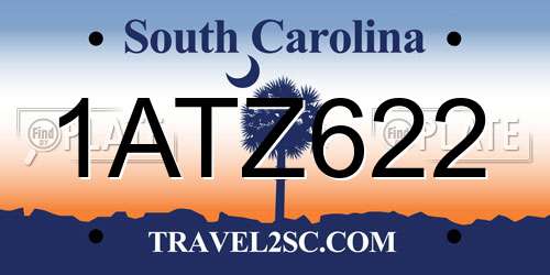1ATZ622 South Carolina License Plate