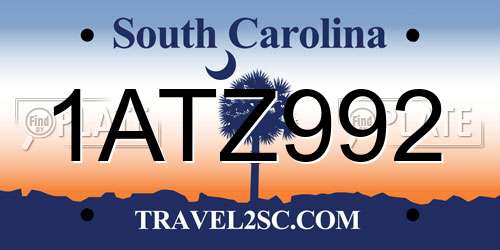 1ATZ992 South Carolina License Plate