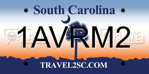 1AVRM2 South Carolina License Plate