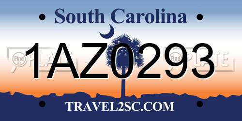 1AZ0293 South Carolina License Plate