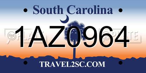1AZ0964 South Carolina License Plate