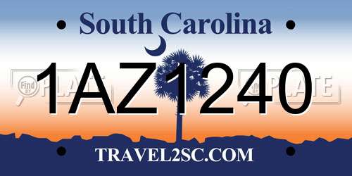 1AZ1240 South Carolina License Plate