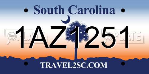 1AZ1251 South Carolina License Plate