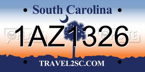 1AZ1326 South Carolina License Plate