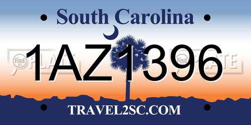 1AZ1396 South Carolina License Plate
