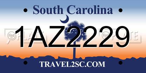 1AZ2229 South Carolina License Plate