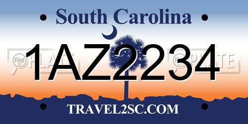 1AZ2234 South Carolina License Plate
