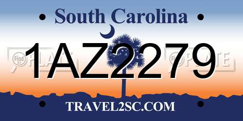 1AZ2279 South Carolina License Plate