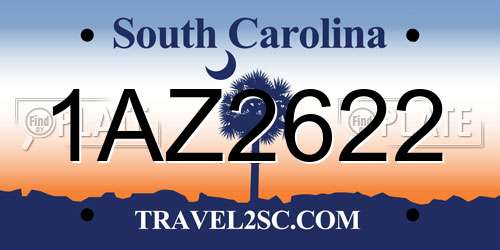 1AZ2622 South Carolina License Plate