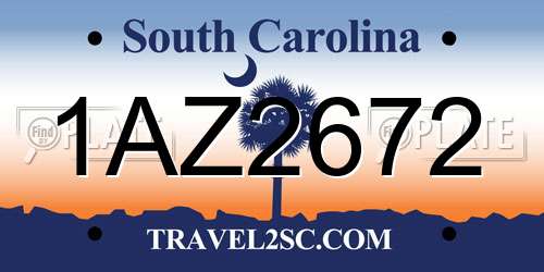 1AZ2672 South Carolina License Plate