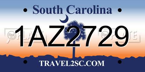 1AZ2729 South Carolina License Plate