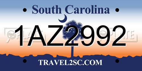 1AZ2992 South Carolina License Plate