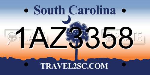 1AZ3358 South Carolina License Plate