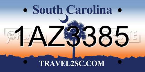 1AZ3385 South Carolina License Plate
