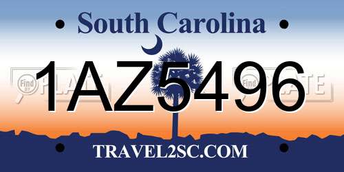 1AZ5496 South Carolina License Plate