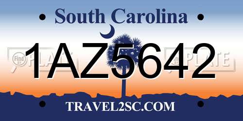 1AZ5642 South Carolina License Plate