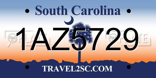 1AZ5729 South Carolina License Plate