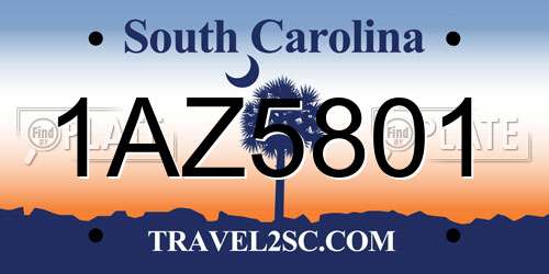 1AZ5801 South Carolina License Plate
