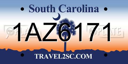 1AZ6171 South Carolina License Plate