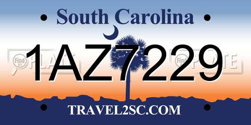 1AZ7229 South Carolina License Plate