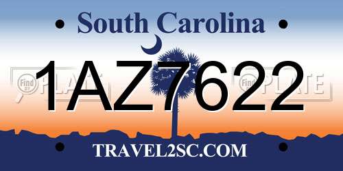 1AZ7622 South Carolina License Plate