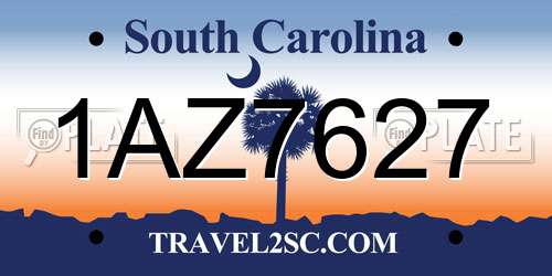 1AZ7627 South Carolina License Plate