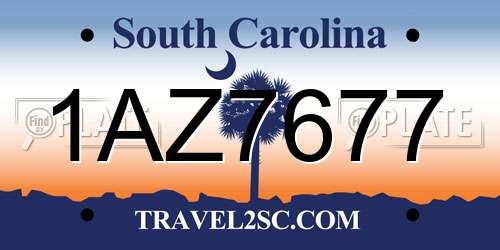 1AZ7677 South Carolina License Plate