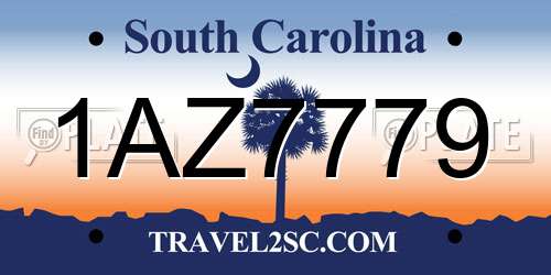 1AZ7779 South Carolina License Plate