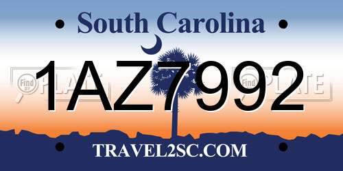 1AZ7992 South Carolina License Plate