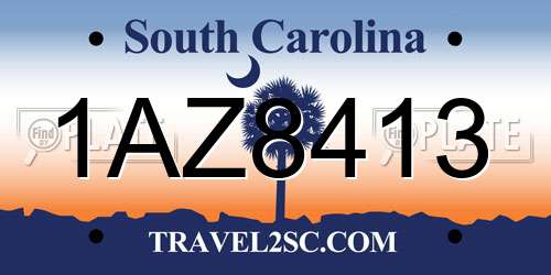 1AZ8413 South Carolina License Plate