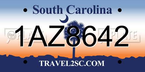 1AZ8642 South Carolina License Plate