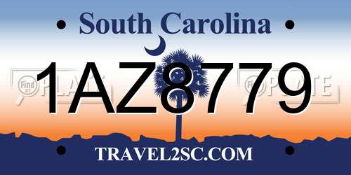 1AZ8779 South Carolina License Plate