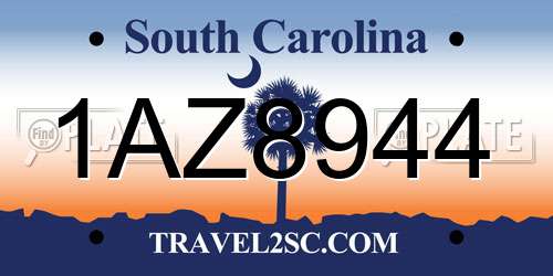 1AZ8944 South Carolina License Plate