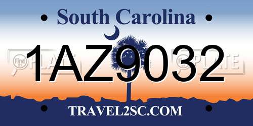 1AZ9032 South Carolina License Plate