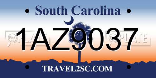 1AZ9037 South Carolina License Plate